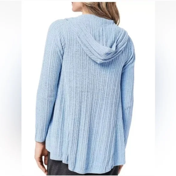 Barefoot Dreams Namaste Cozychic Ultra Lite Ribbed Hooded Cardigan - Picture 2 of 9